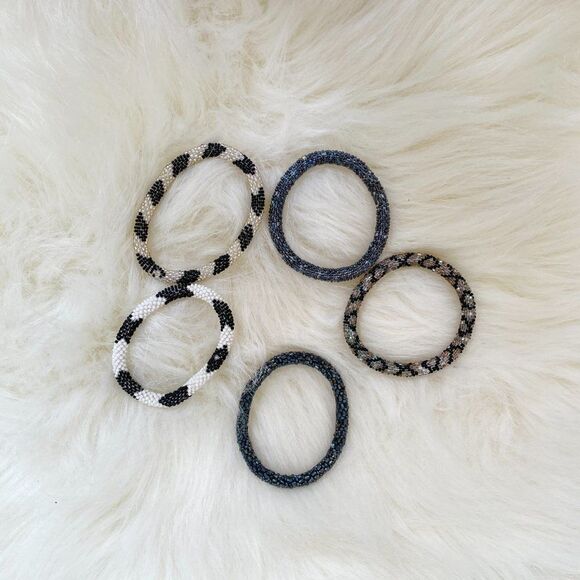 HAND CRAFTED in Nepal Beaded Bracelets (set of 5) #103 - Picture 3 of 4